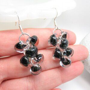 Boro glass cluster earrings